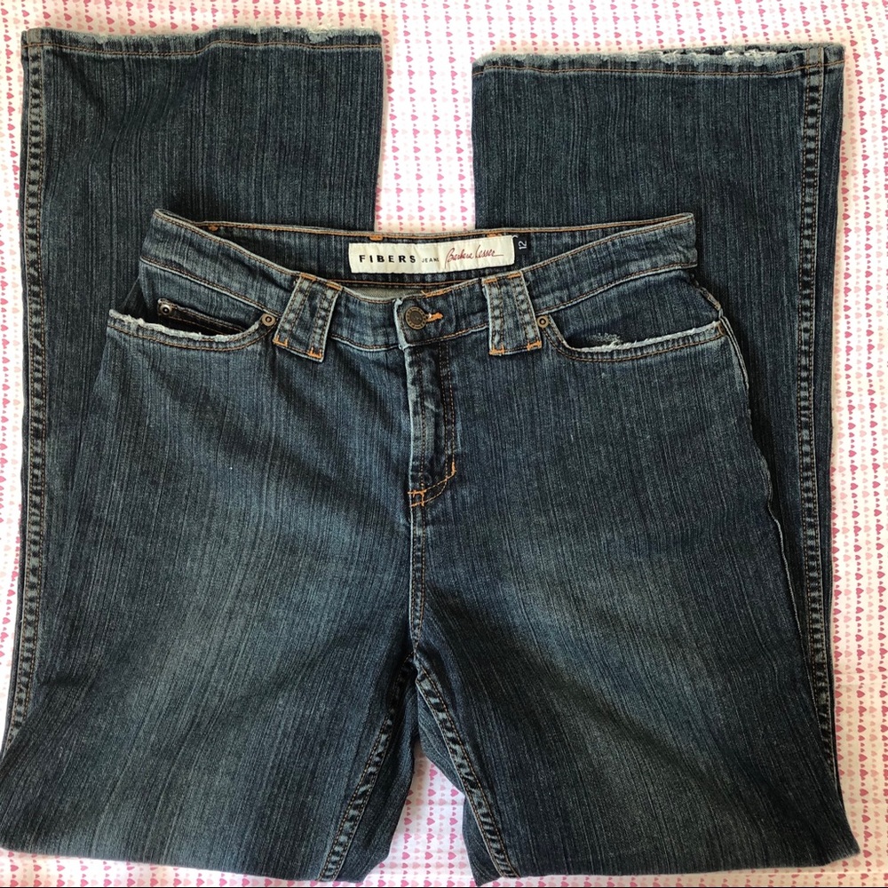 FIBERS JEANS Slightly Distressed Bootcut Jeans